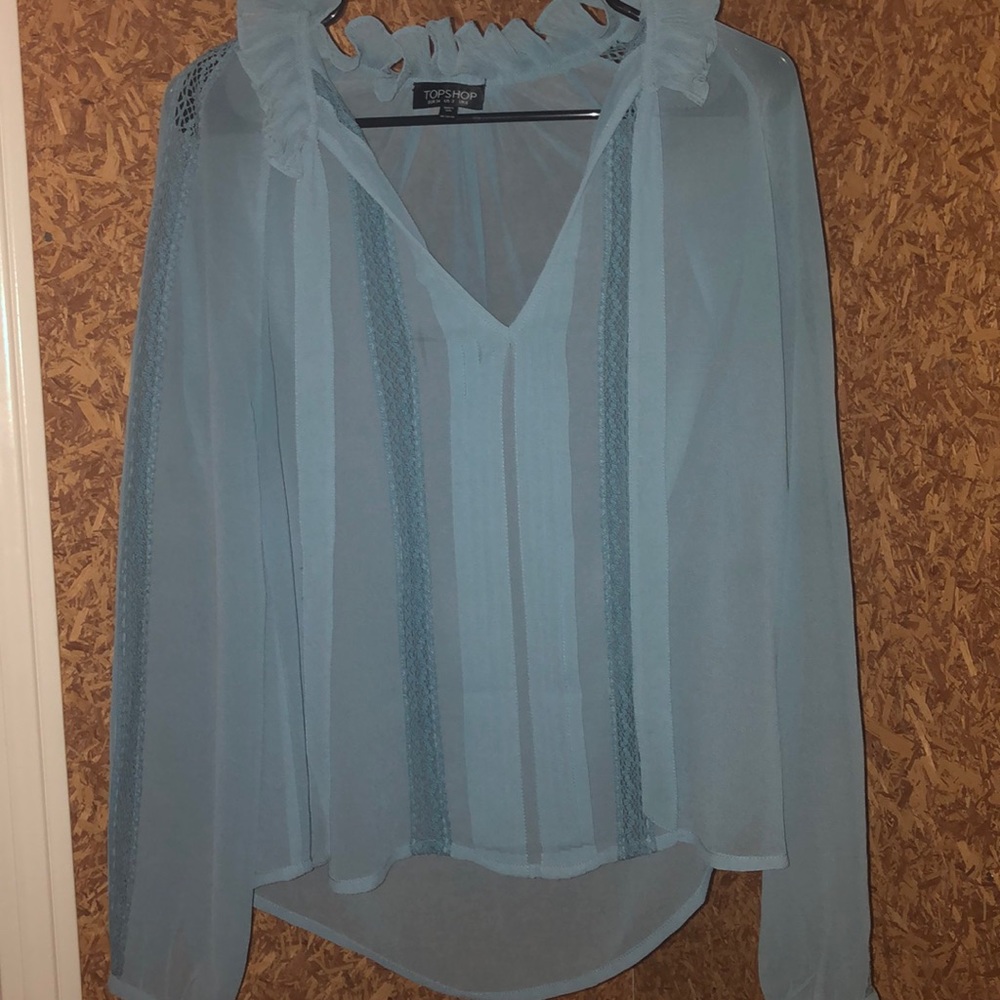 TOPSHOP transparent long sleeve shirt